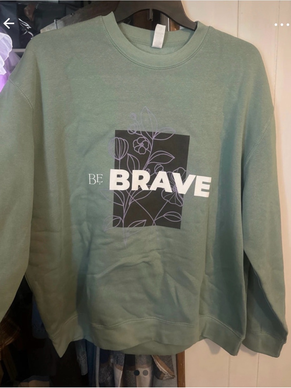 Proverbs 31 Woman Sage Green "Be Brave" Crewneck Sweatshirt